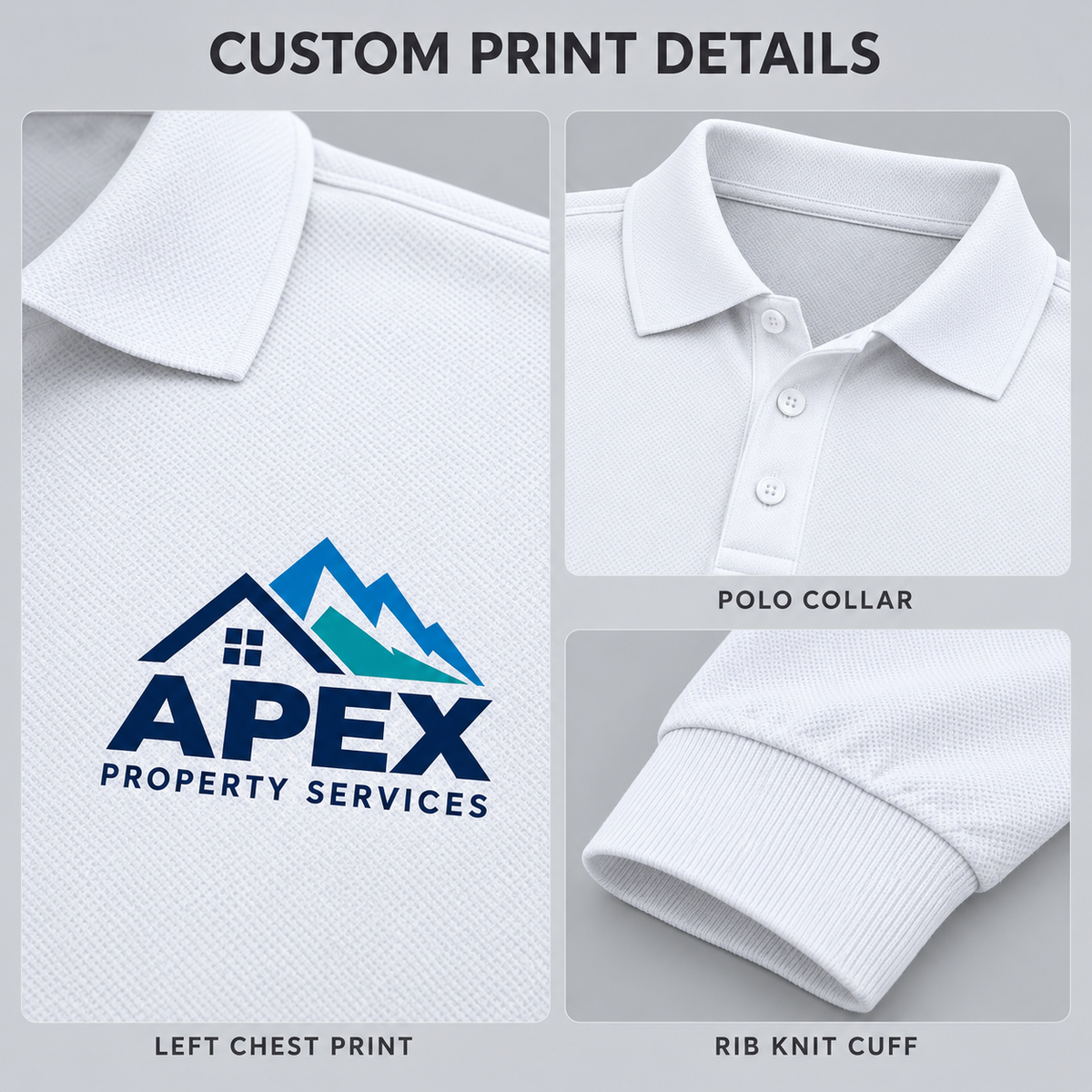 Long Sleeve Polo Shirt With Custom Print - Men