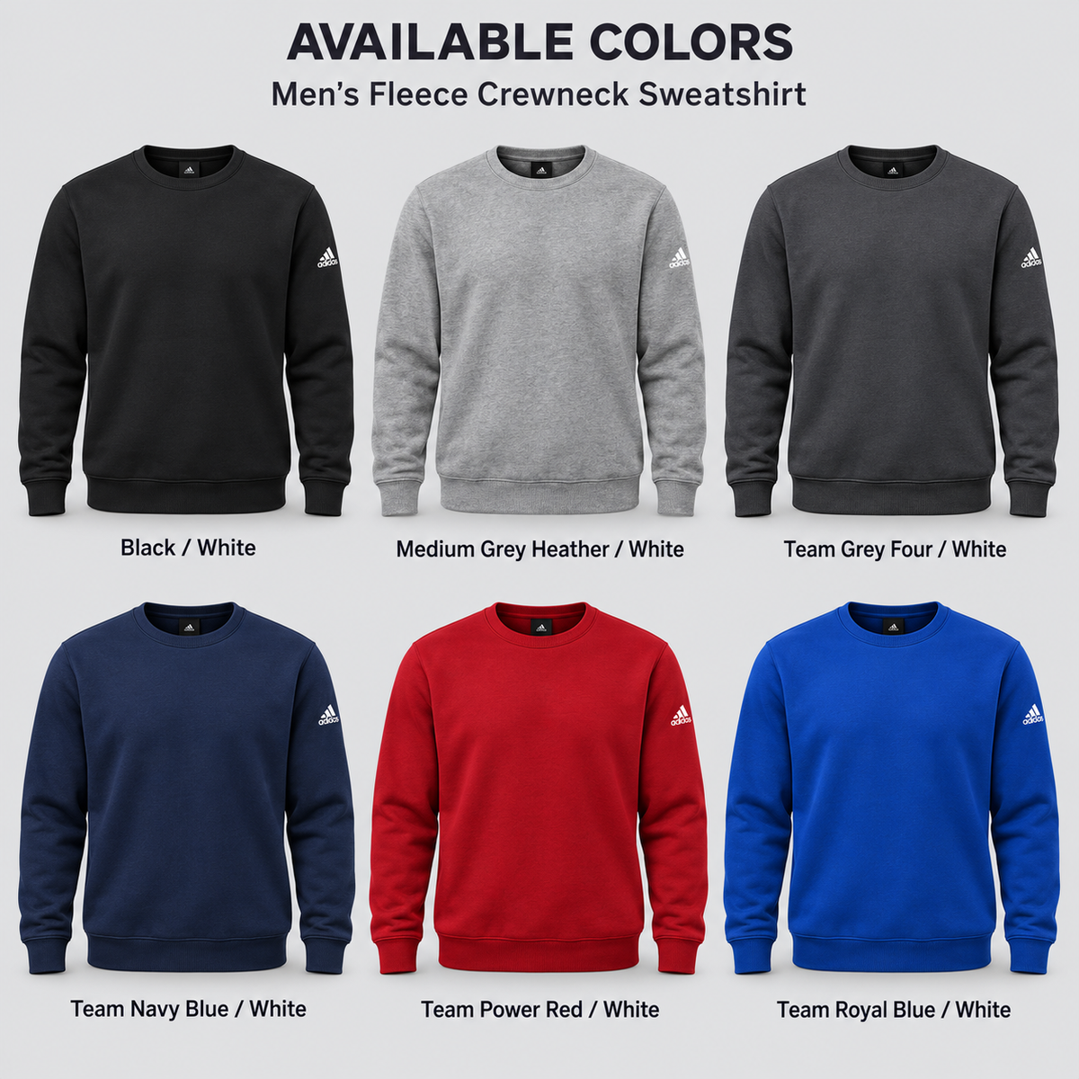 Adidas AT200 Men’s Fleece Crewneck Sweatshirt with Custom Logo or Text