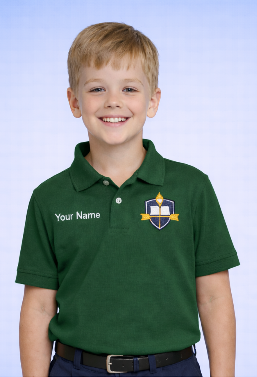 Kids Polo Shirts Custom Logo & Name Embroidered 3-Pack