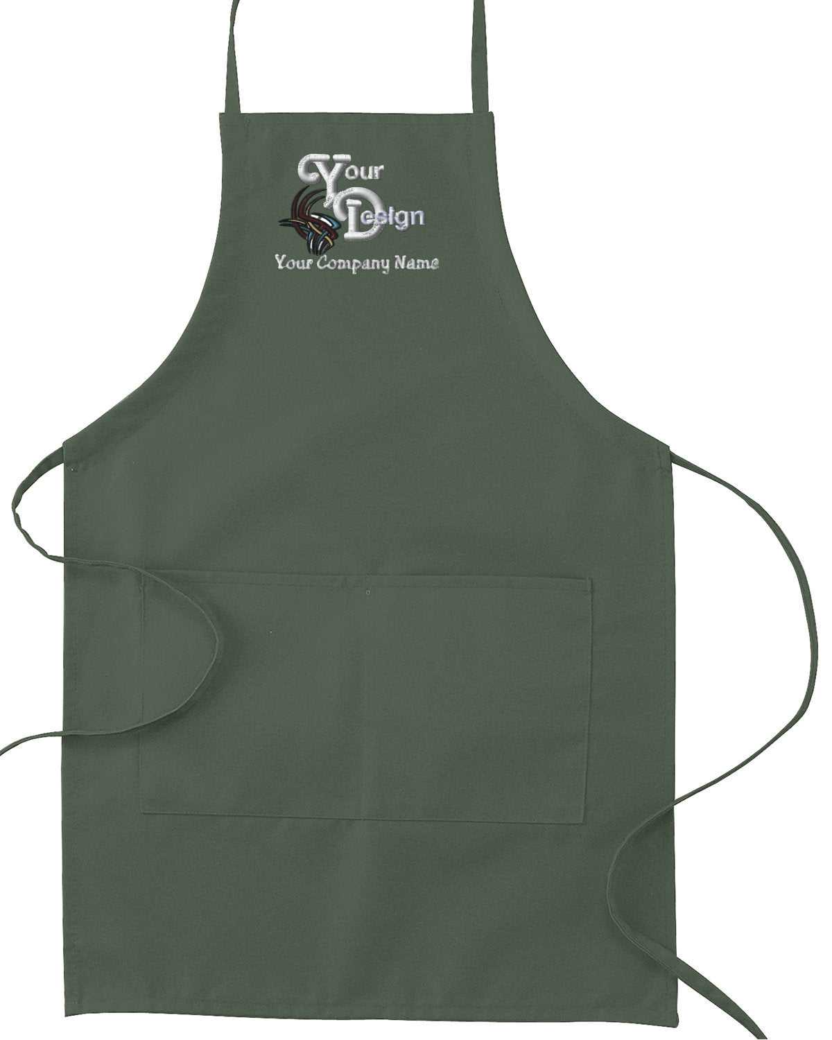 Multi-purpose Aprons With Custom Business Logo Embroidered 3-Pack - green