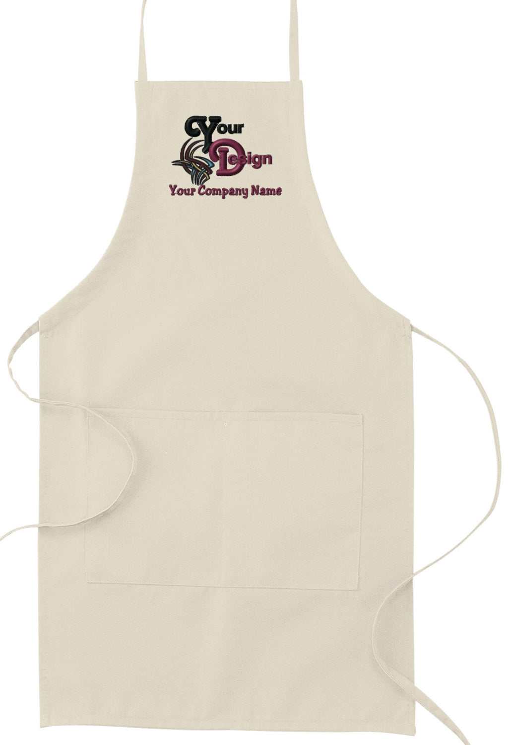 Protective Apron With Your Personalized Image Logo Embroidered - natural