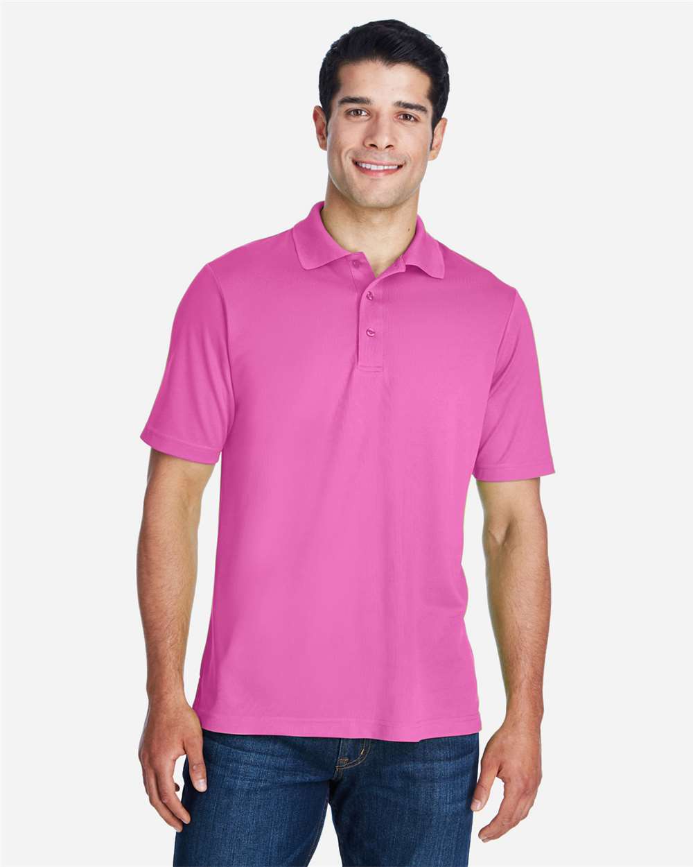 CORE365 men polo - Charity Pink