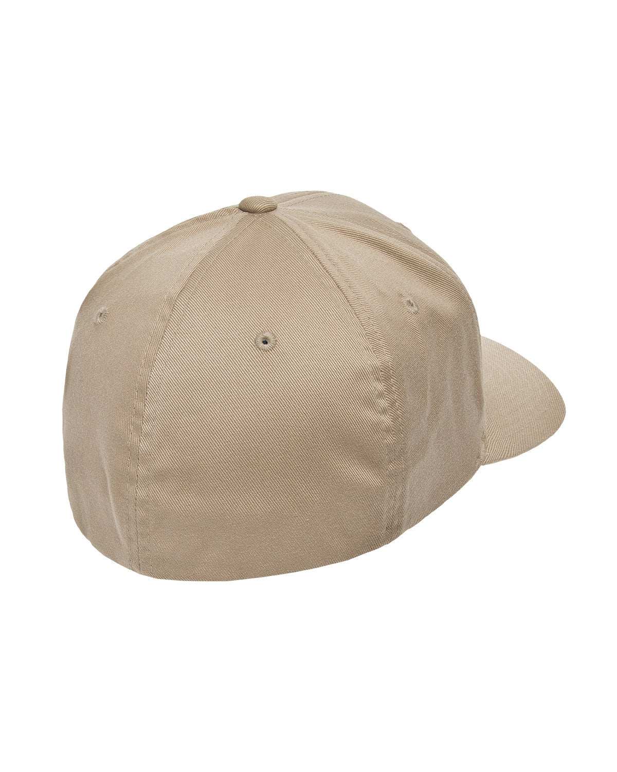 Flex Fitted Ball Caps Your Company Custom text Embroidered -3 Pack - khaki