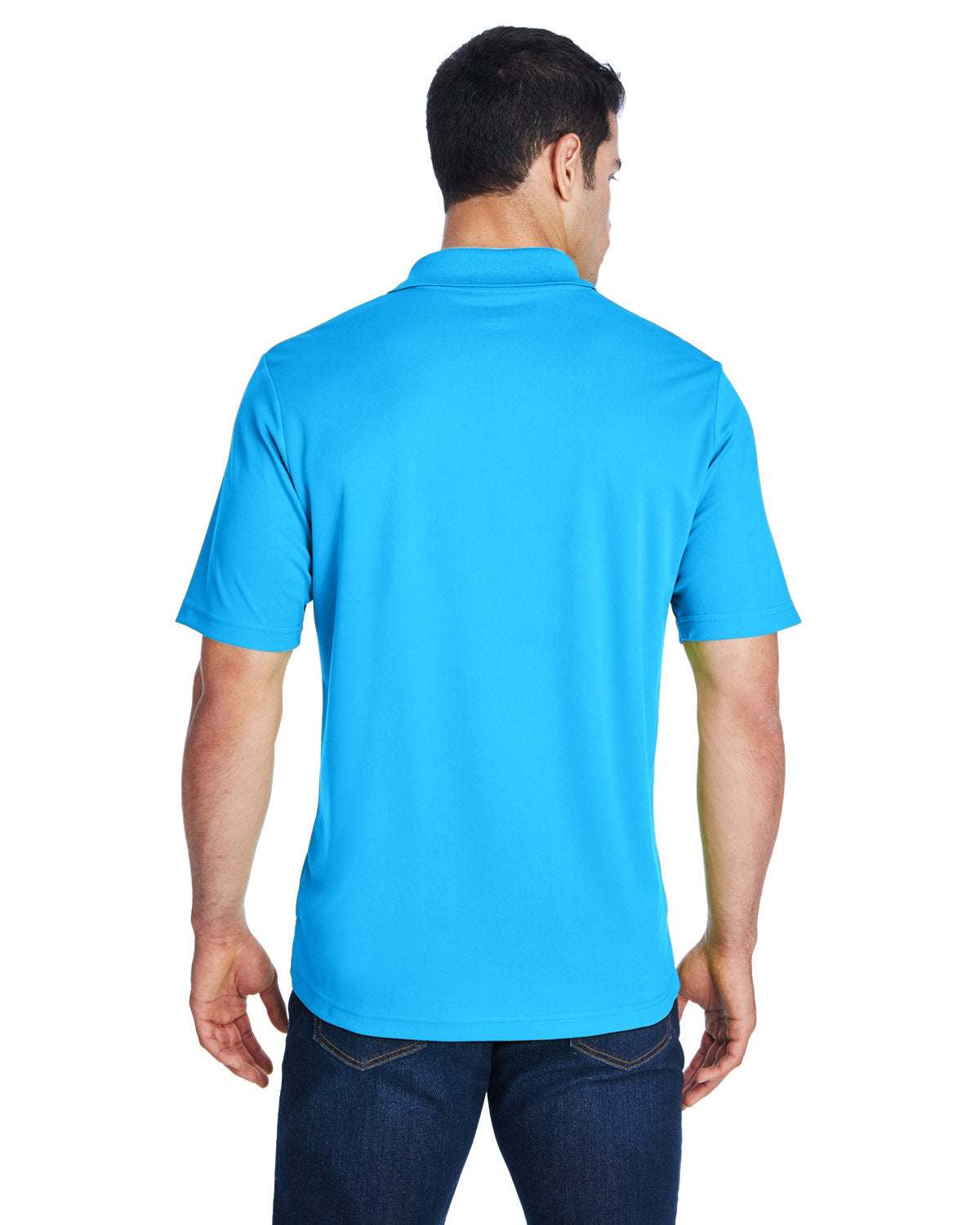 Dry Sport Polo Shirts Your Custom Company Text Embroidered 3-Pack Men blue