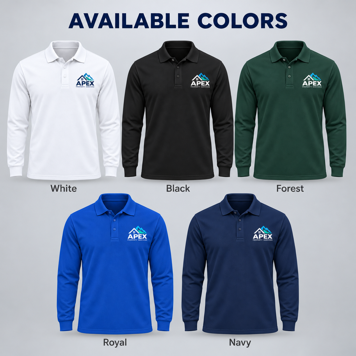 Long Sleeve Polo Shirt With Custom Print - Men