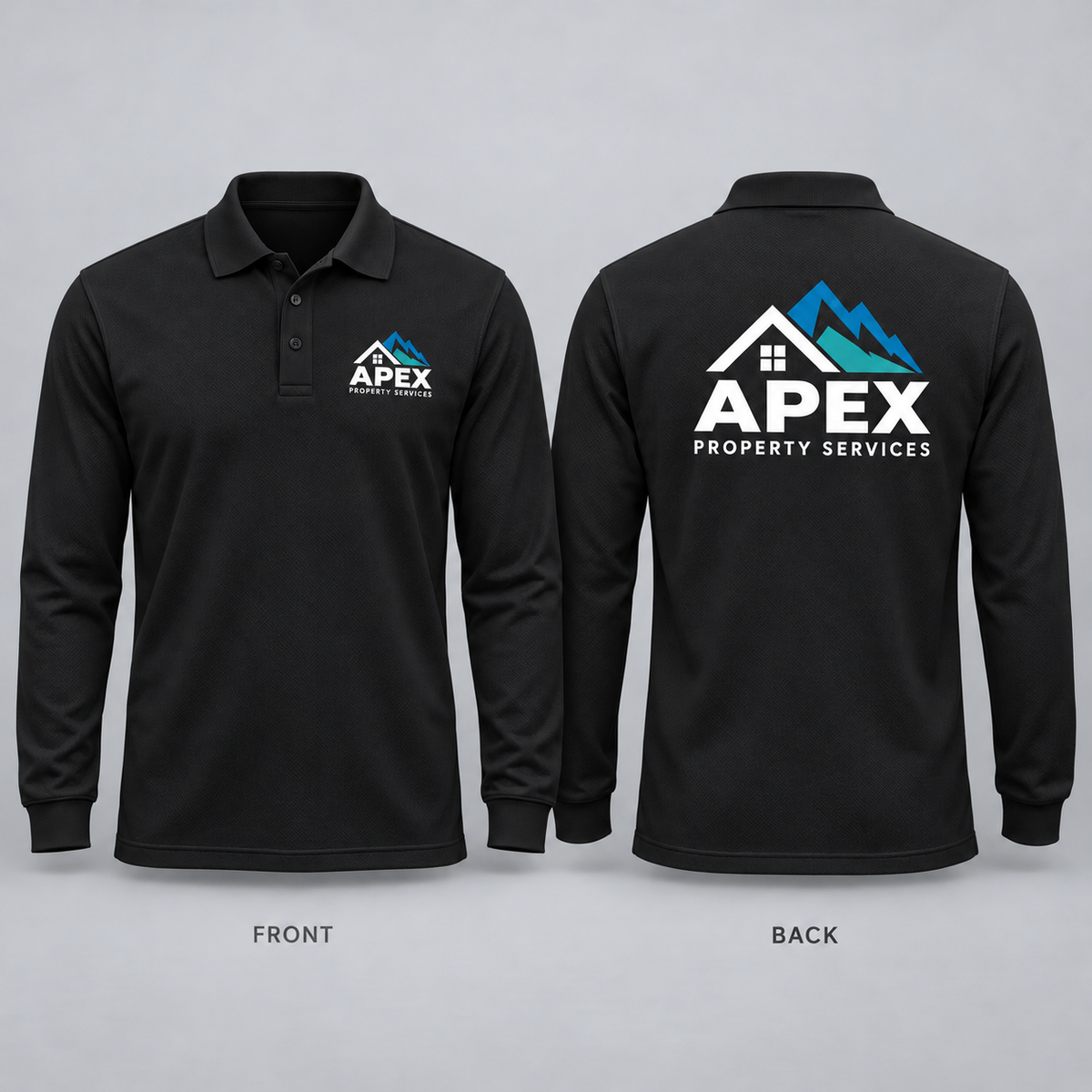 Long Sleeve Polo Shirt With Custom Print - Men