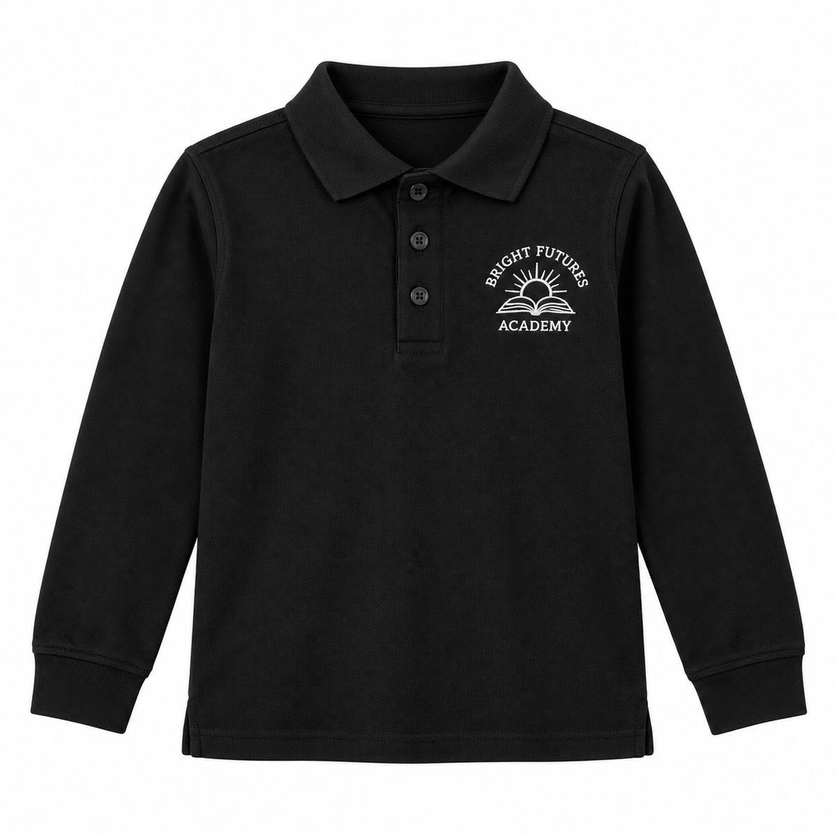 Kids Uniform Polo Long Sleeve Shirts With School Logo