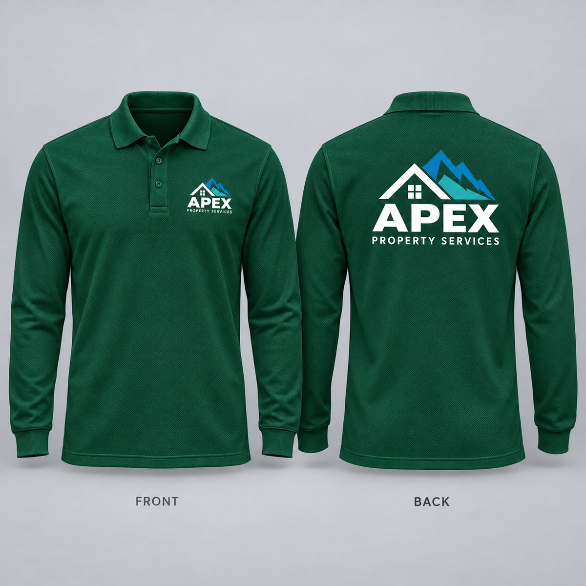 Long Sleeve Polo Shirt With Custom Print - Men
