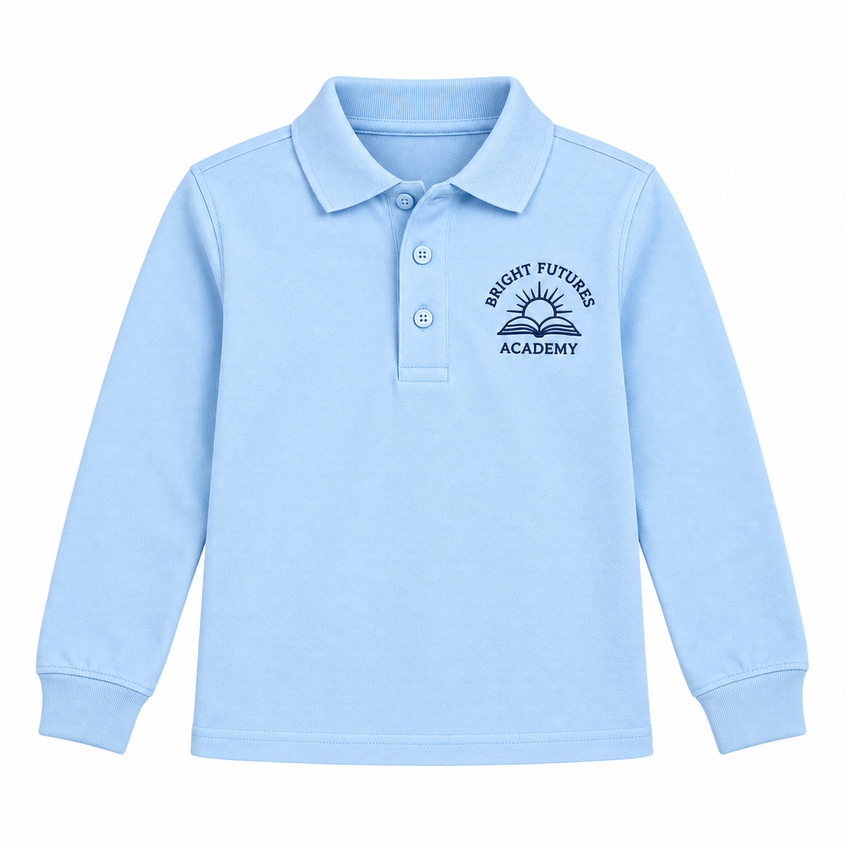 Kids Uniform Polo Long Sleeve Shirts With School Logo