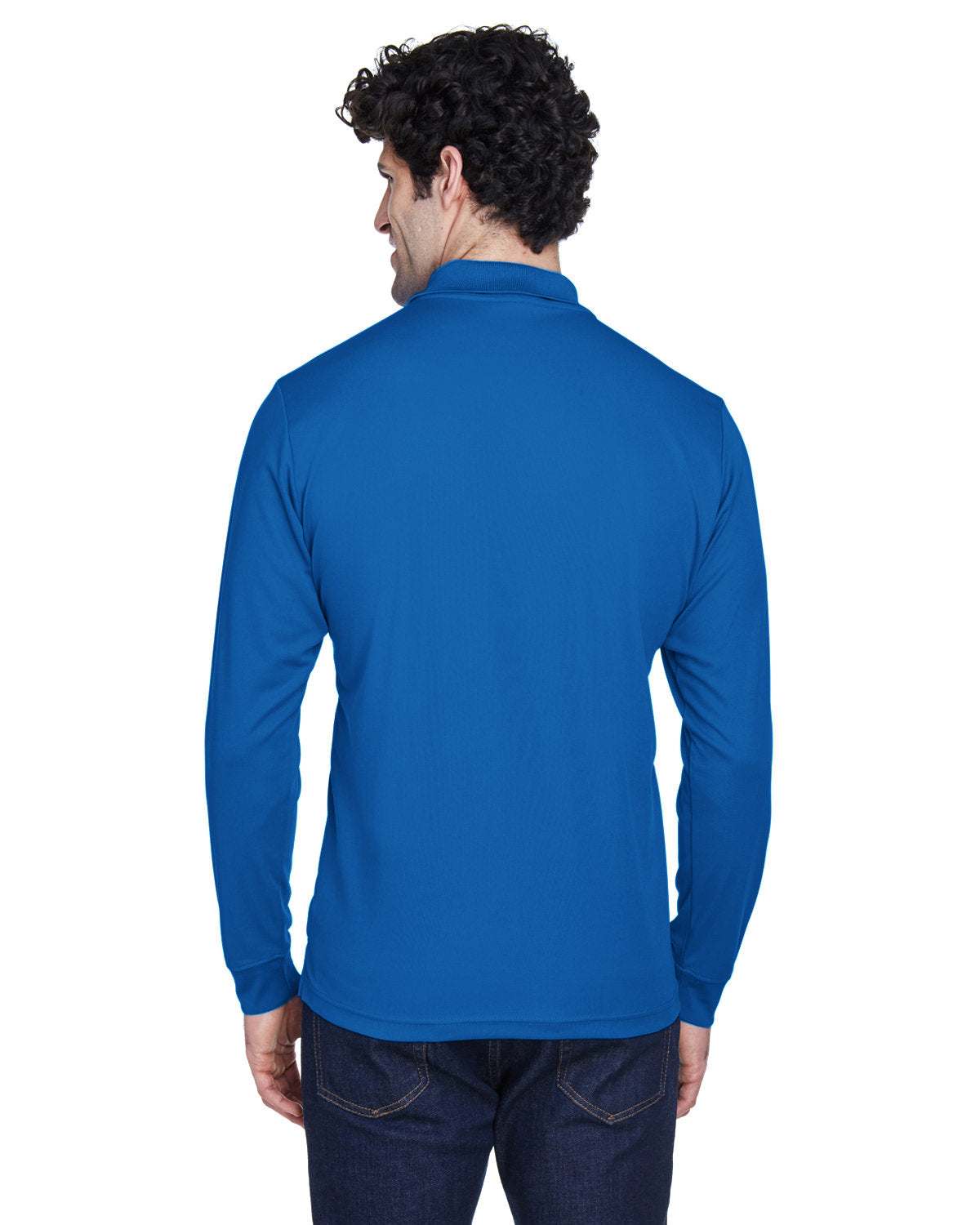 Long Sleeve Polo Shirt With Custom Business Logo Embroidered - Men -royal