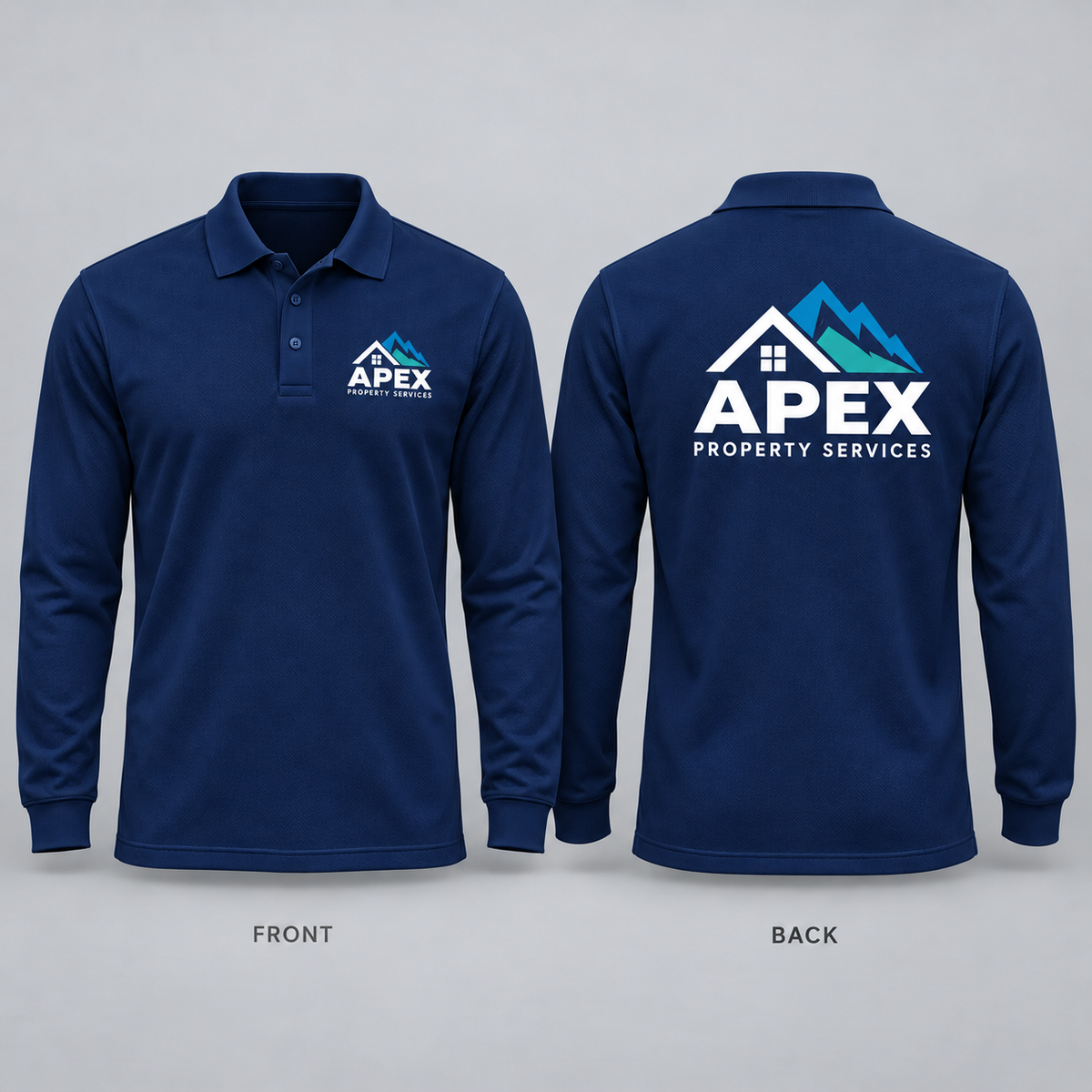 Long Sleeve Polo Shirt With Custom Print - Men