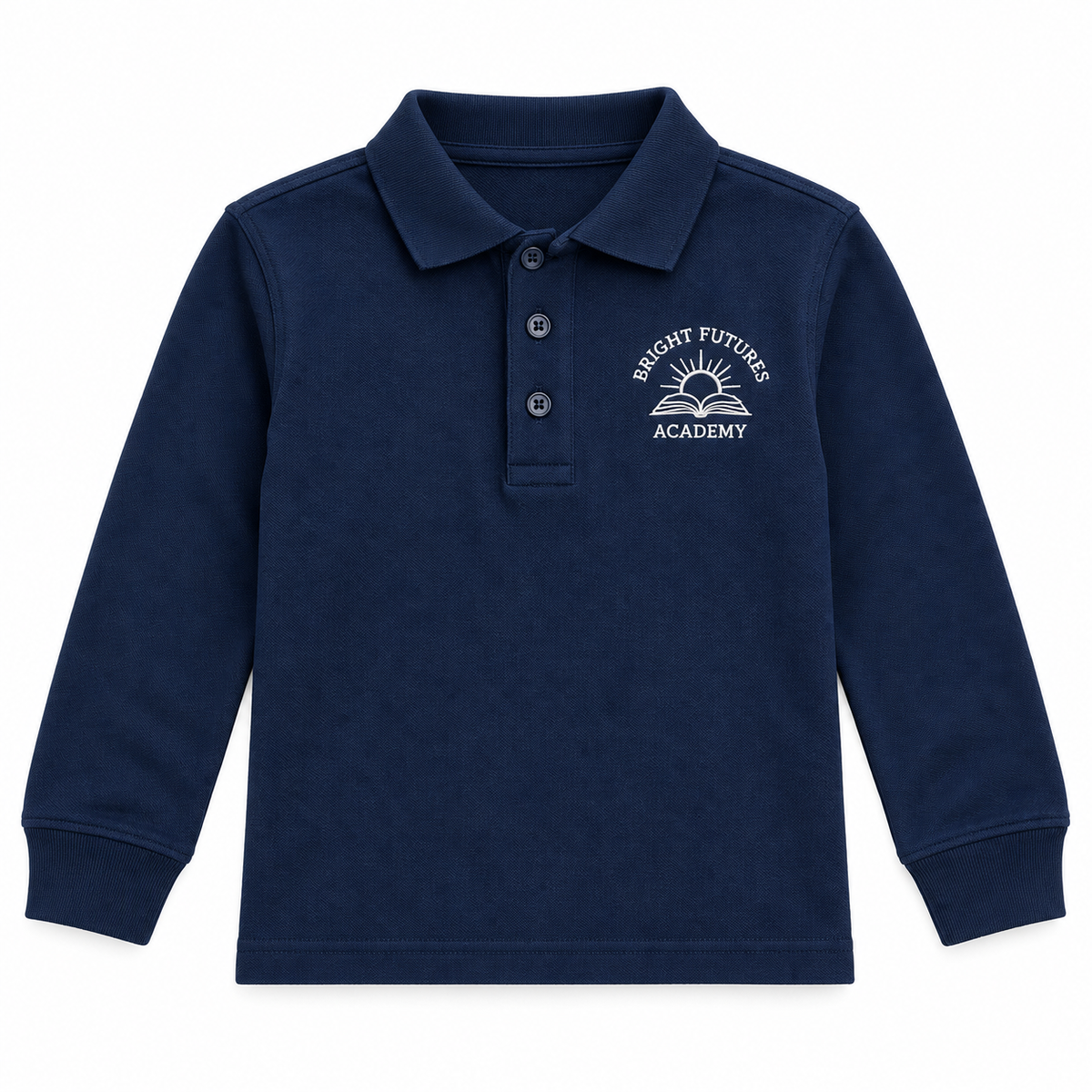 Kids Uniform Polo Long Sleeve Shirts With School Logo