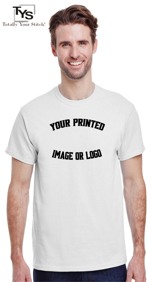 Custom Printed T-shirts Your Logo Design Men 4 pack - white