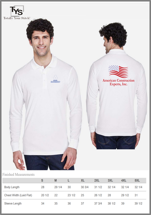 Long Sleeve Polo Shirt With Custom Print - Men