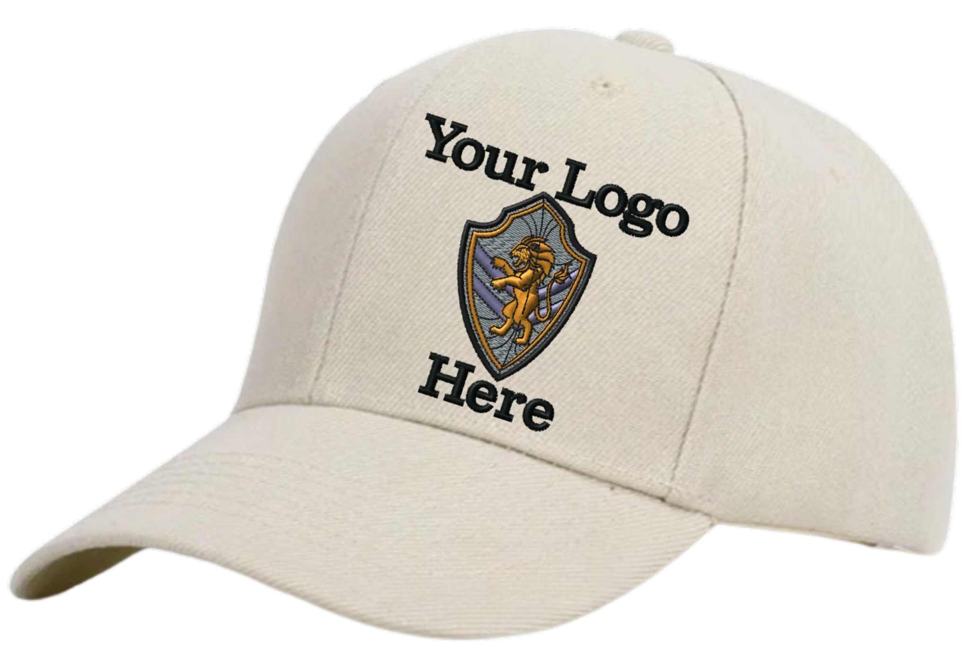 Adjustable Ball Cap Your Custom Logo Image Embroidered on Cap - tan