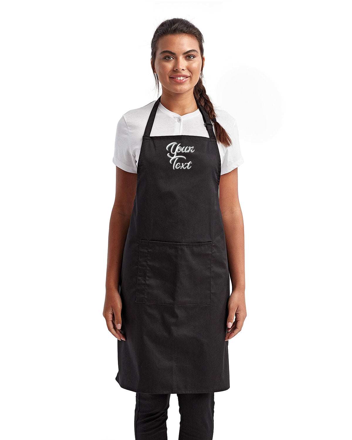 Restaurant Aprons with Your Company Name Embroidered - 3 Pack black denim