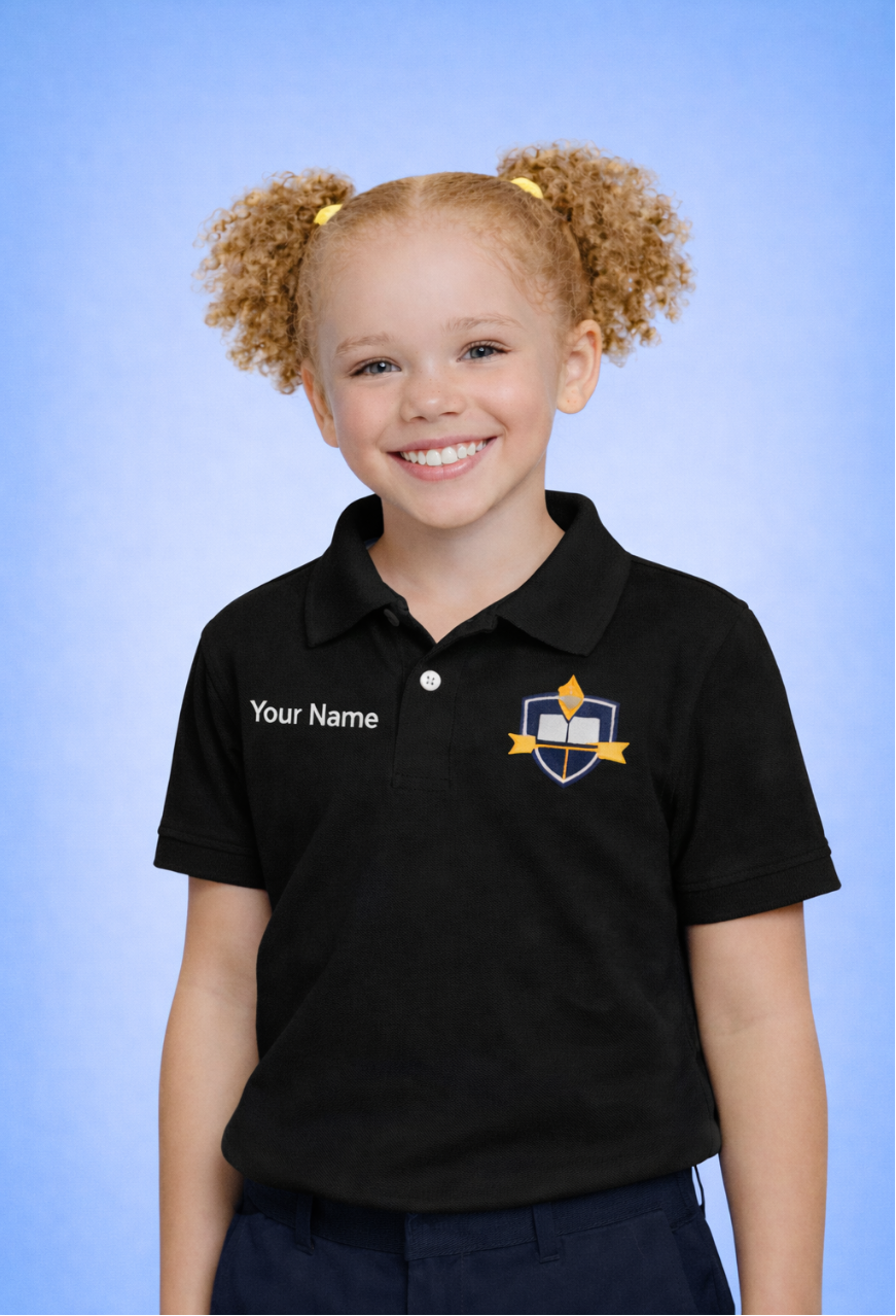 Kids Polo Shirts Custom Logo & Name Embroidered 3-Pack