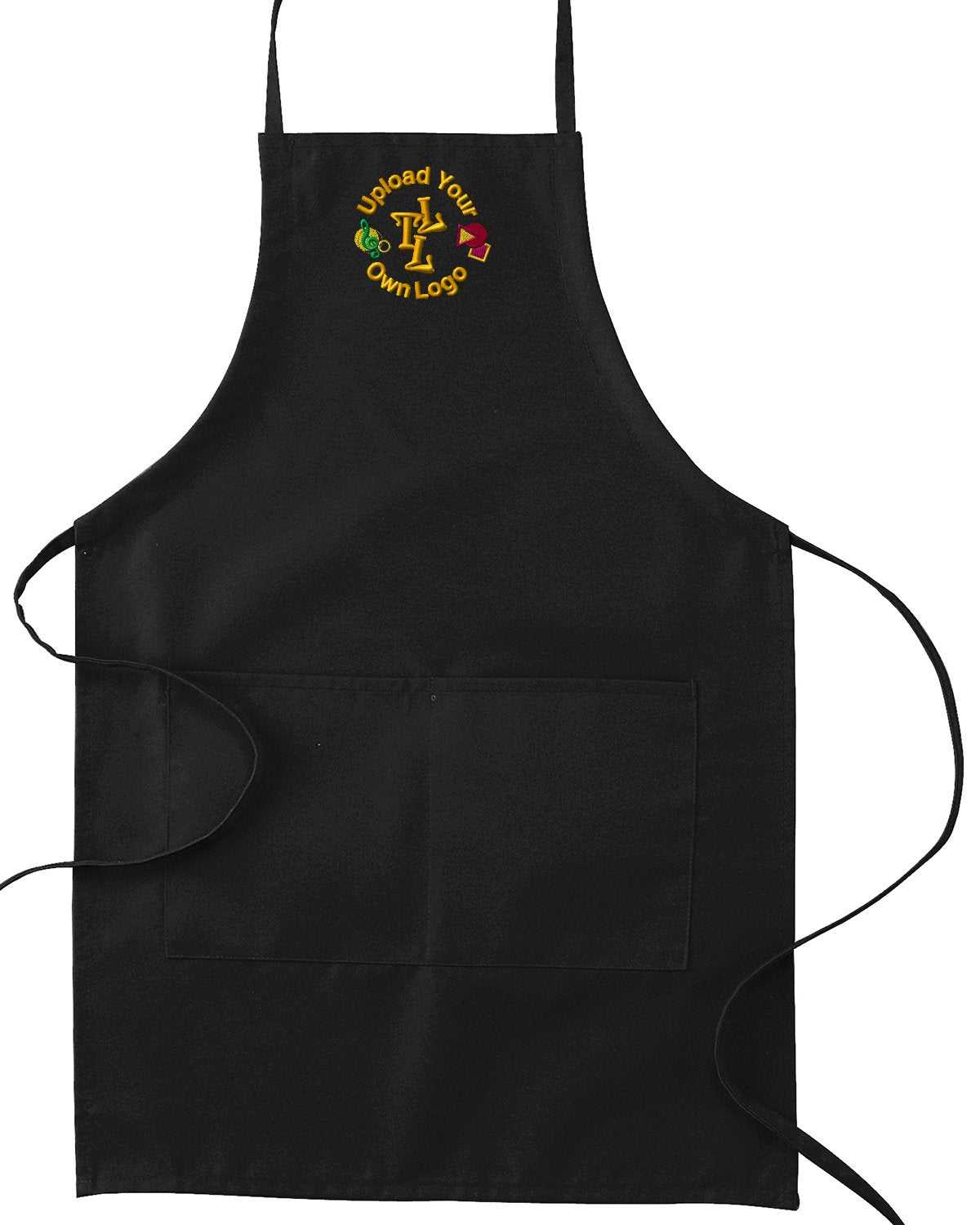 Protective Apron With Your Personalized Image Logo Embroidered - black