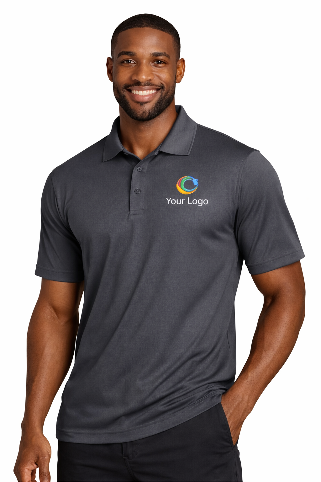 Custom Dry-Fit Polo Shirts Your Business Logo Embroidered 12 Pack