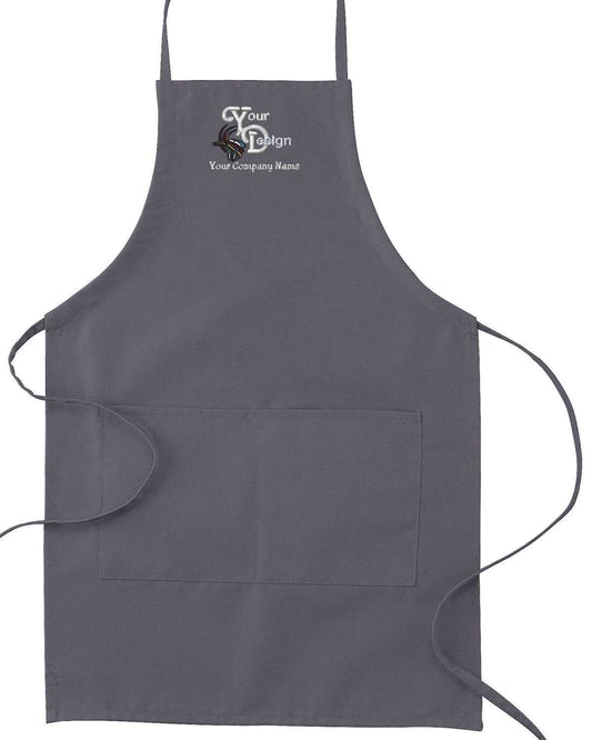 Protective Apron With Your Personalized Image Logo Embroidered - grey