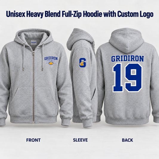 Unisex Heavy Blend Full-Zip Hoodie with Custom Logo
