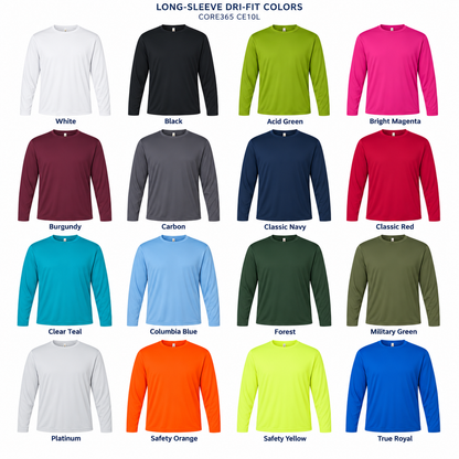Custom Printed Dry Fit Sport Long Sleeve T-shirts Men -Your Design -4 pack