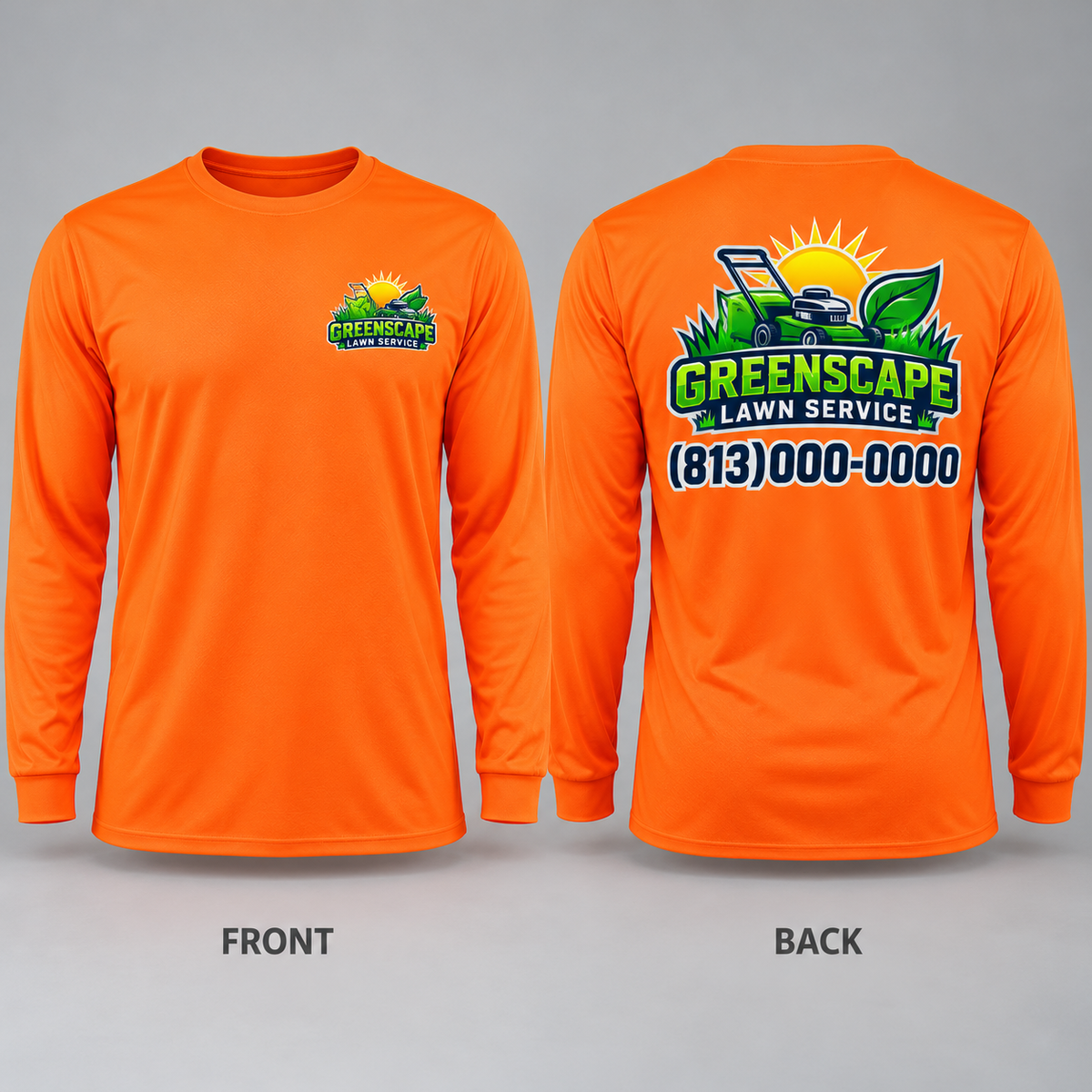 Custom Printed Dry Fit Sport Long Sleeve T-shirts Men -Your Design -4 pack