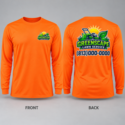 Custom Printed Dry Fit Sport Long Sleeve T-shirts Men -Your Design -4 pack