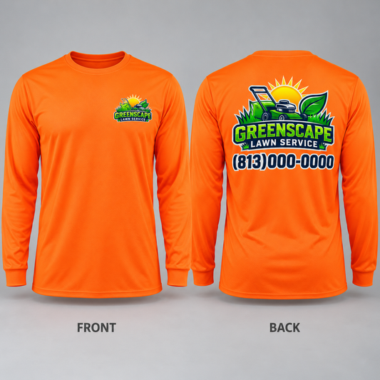 Custom Printed Dry Fit Sport Long Sleeve T-shirts Men -Your Design -4 pack