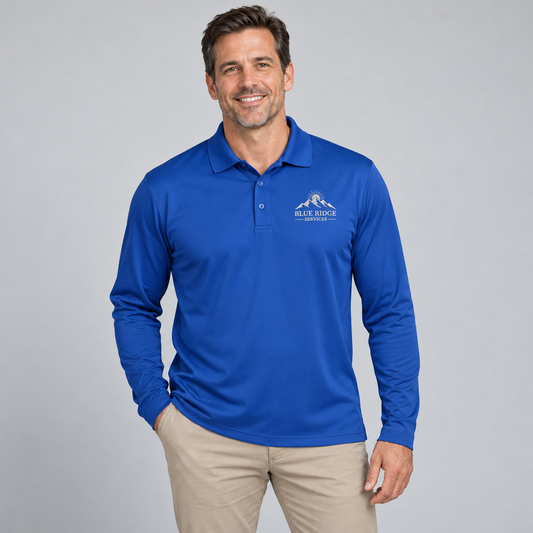 Men’s Long-Sleeve Polo – Custom Embroidered Logo