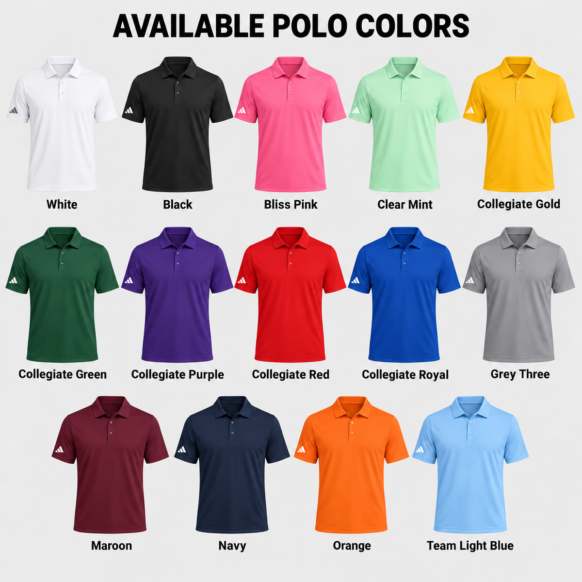 Adidas A230 Men’s Performance Polo with Custom Embroidery or Print