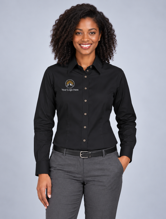 Women's Long Sleeve Shirt w/ Logo Embroidered