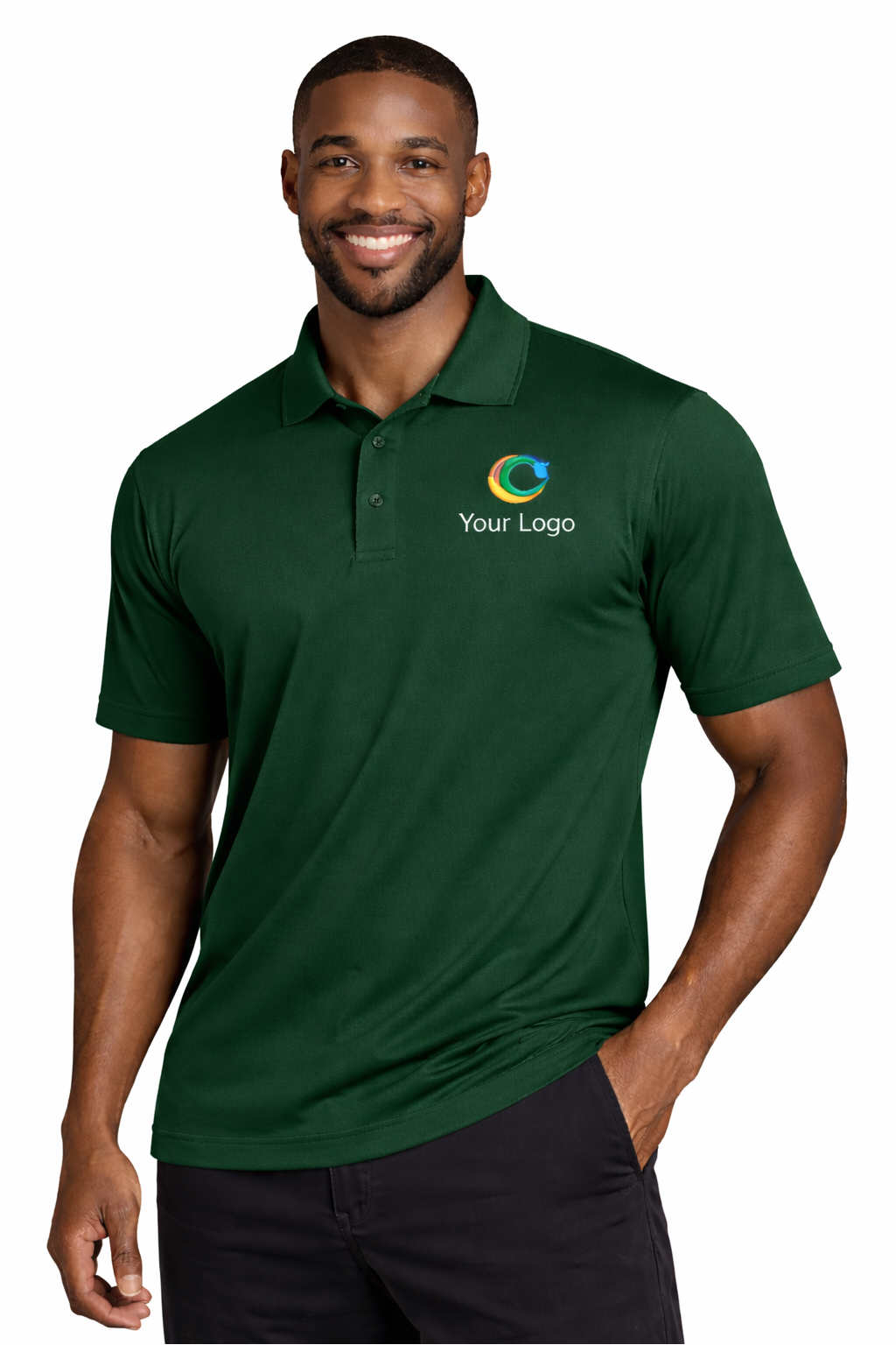 Custom Dry-Fit Polo Shirts Your Business Logo Embroidered 12 Pack