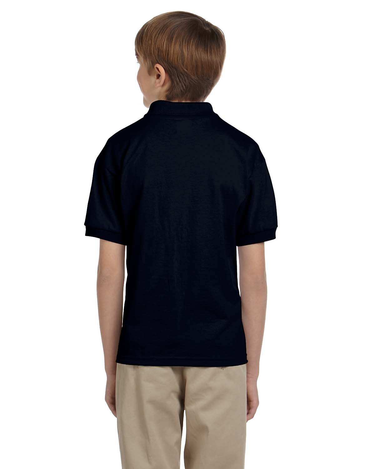 Kids School Uniforms Personalized Polo Shirts Embroidered 3-Pack - black