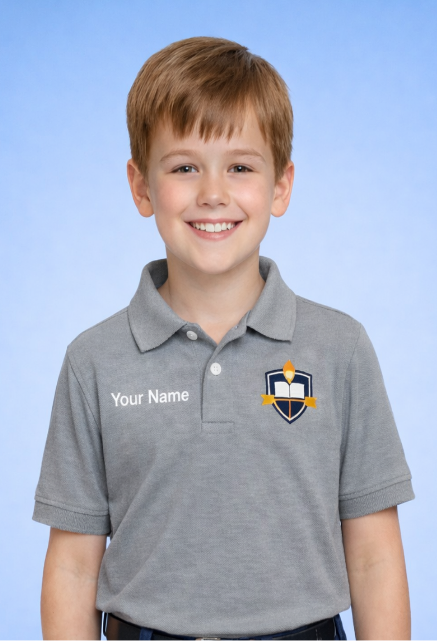 Kids Polo Shirts Custom Logo & Name Embroidered 3-Pack