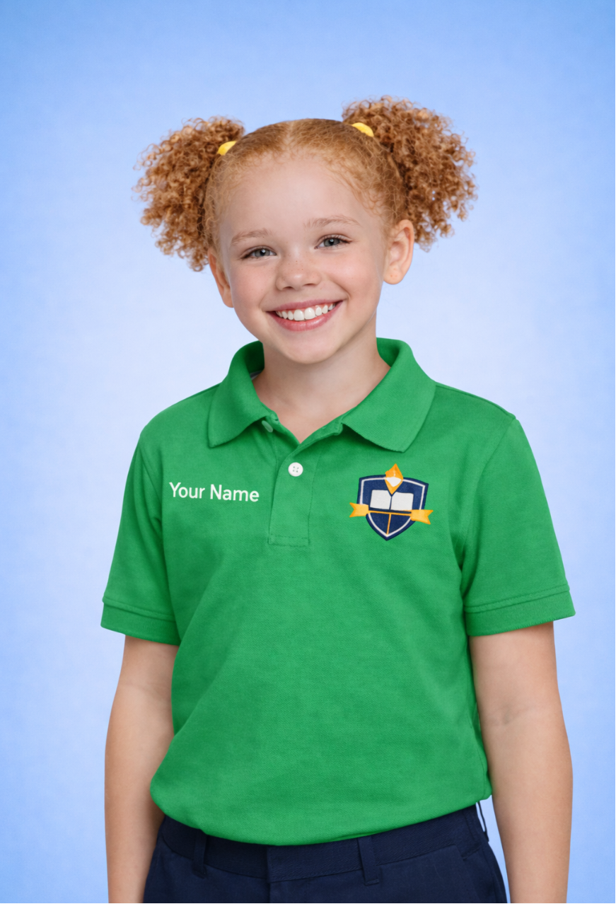 Kids Polo Shirts Custom Logo & Name Embroidered 3-Pack