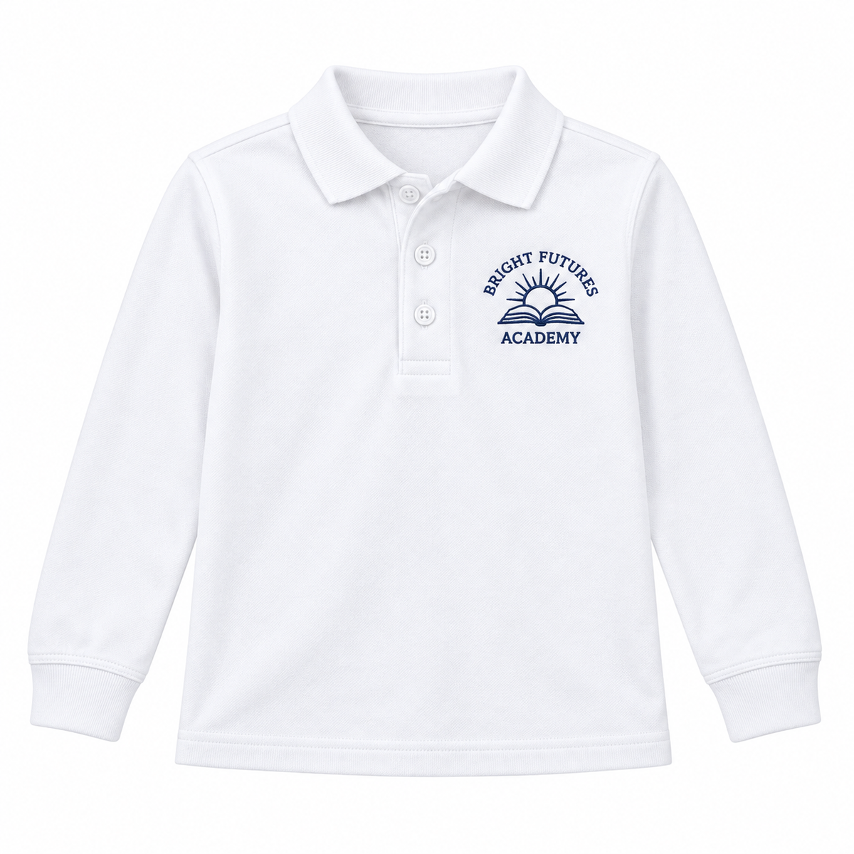 Kids Uniform Polo Long Sleeve Shirts With School Logo