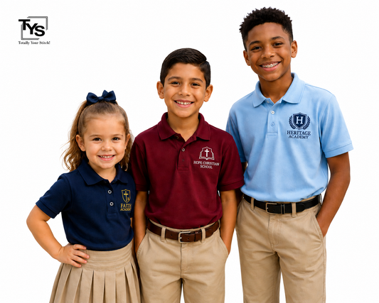Kids Uniform Polo Shirts With School Logo