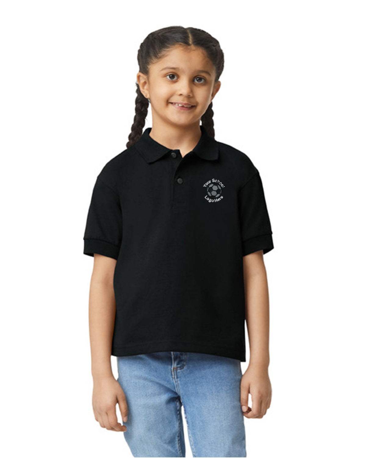 Kids School Shirts Custom Personalized Polos 5-Pack Back To School - black