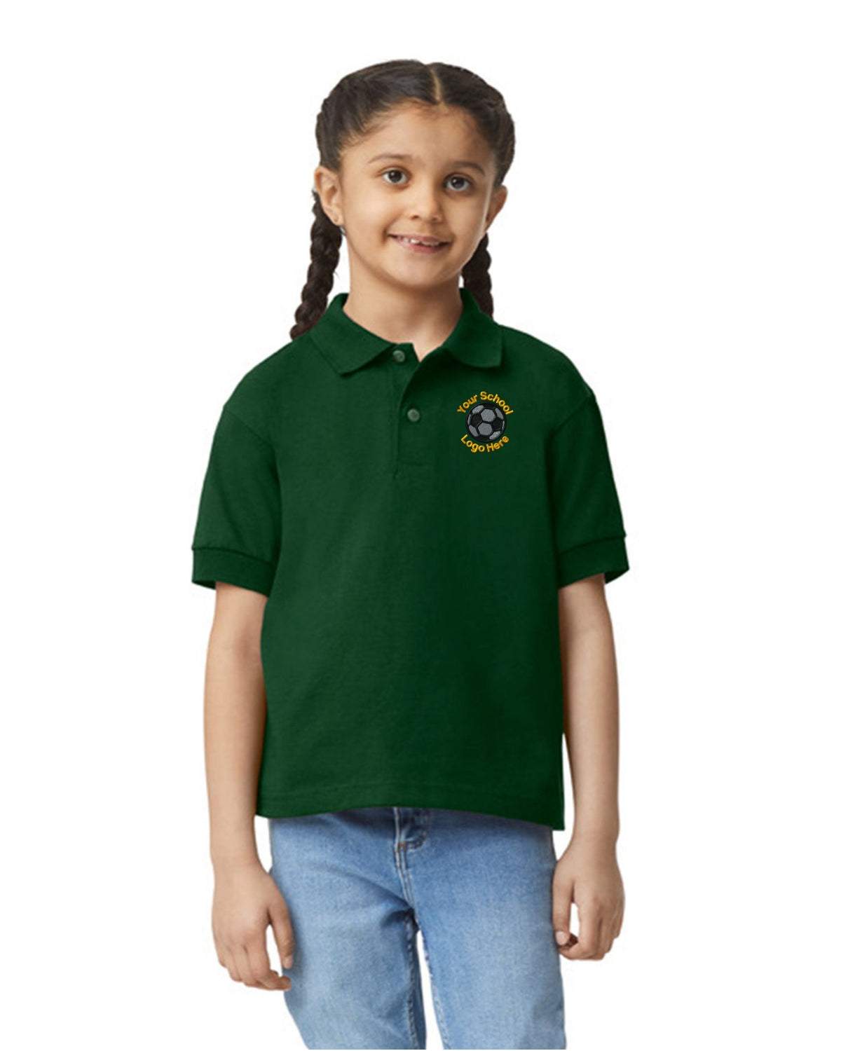 Kids School Shirts Custom Personalized Polos 5-Pack Back To School - green