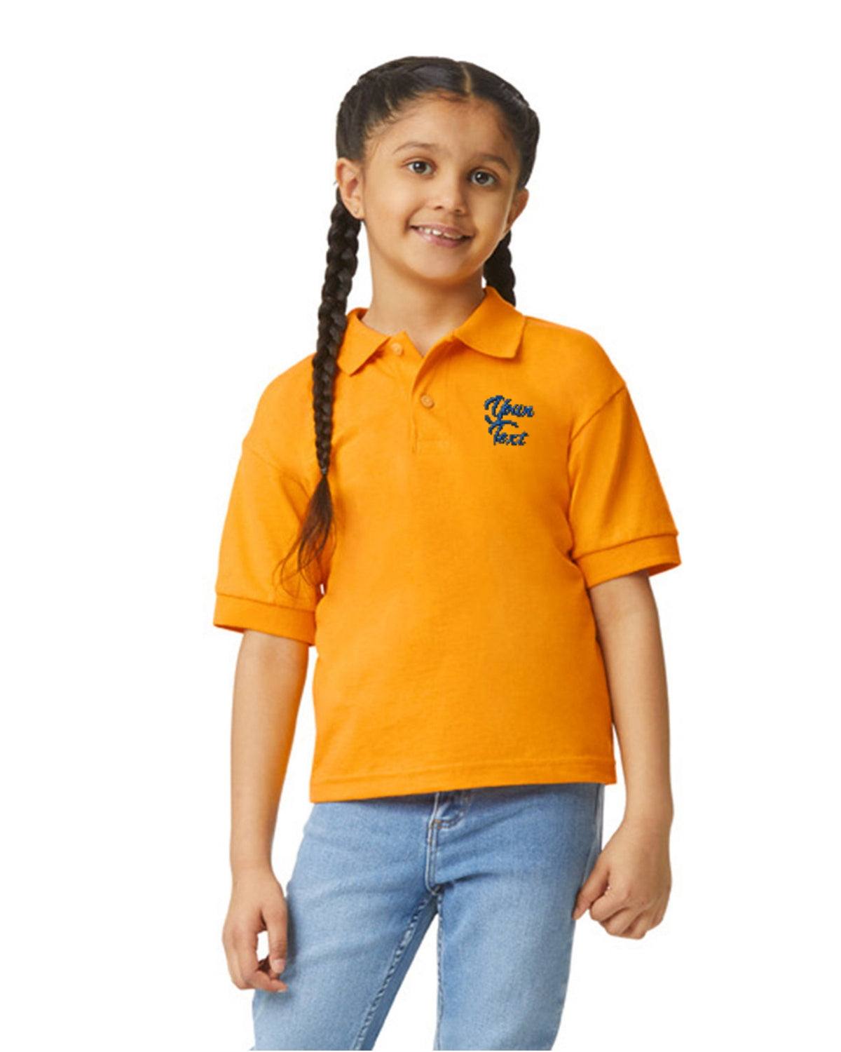 Kids 5 Pack School Shirts With Personalized Text Embroidered yellow gold