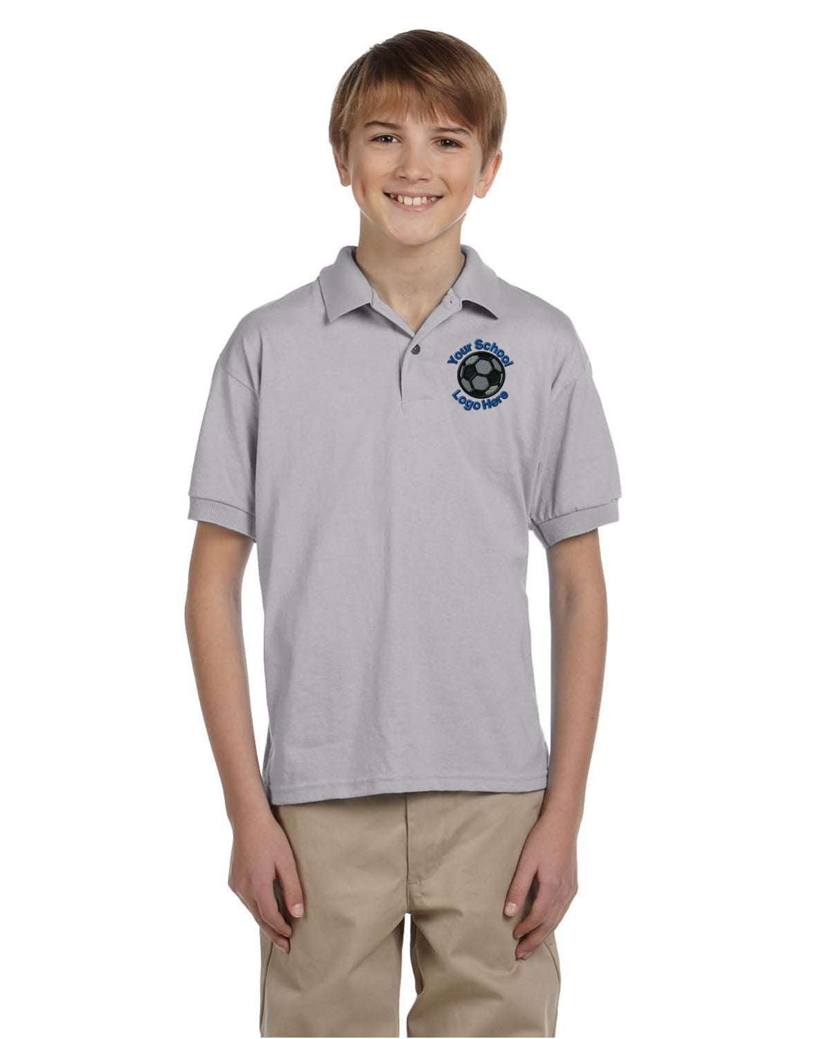 Kids School Shirts Custom Personalized Polos 5-Pack Back To School - grey