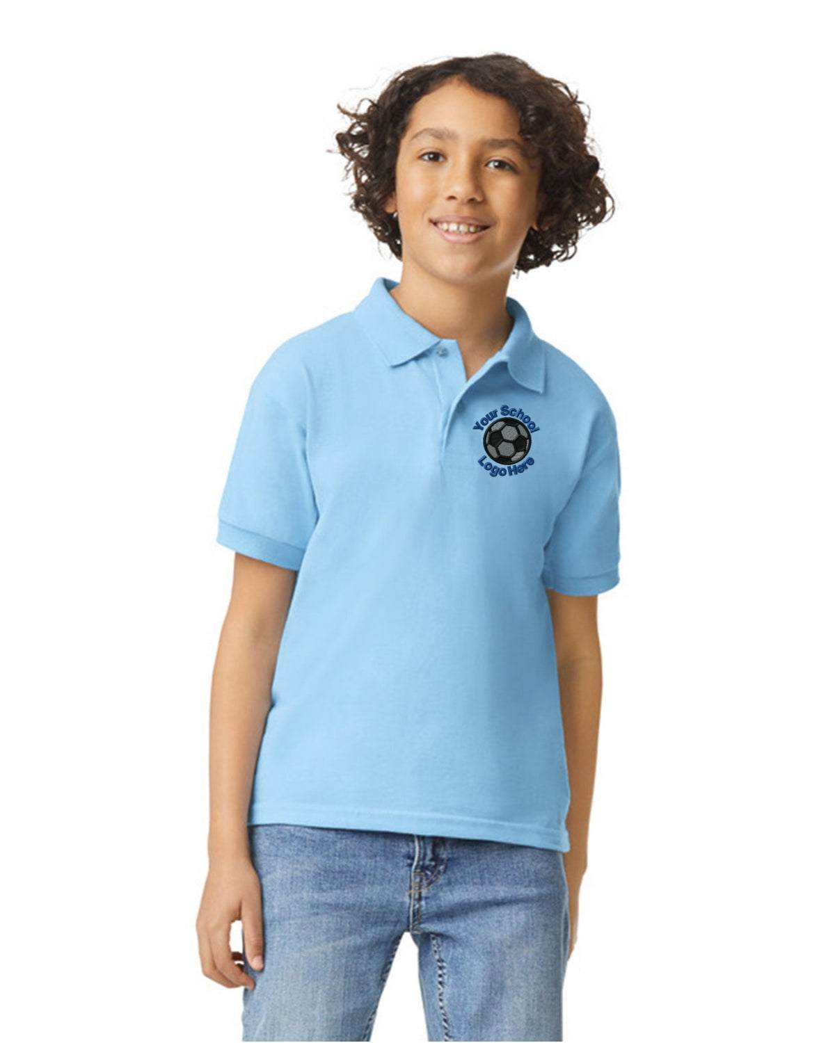 Kids School Shirts Custom Personalized Polos 5-Pack Back To School - light blue