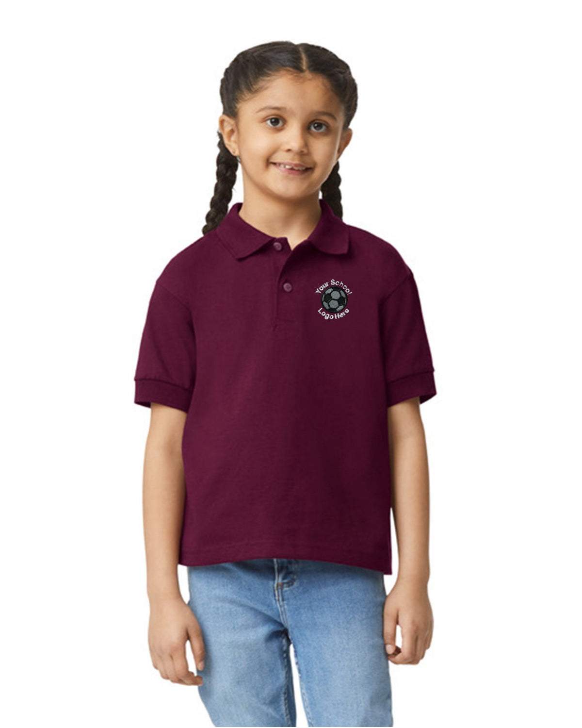 Kids School Shirts Custom Personalized Polos 5-Pack Back To School - maroon