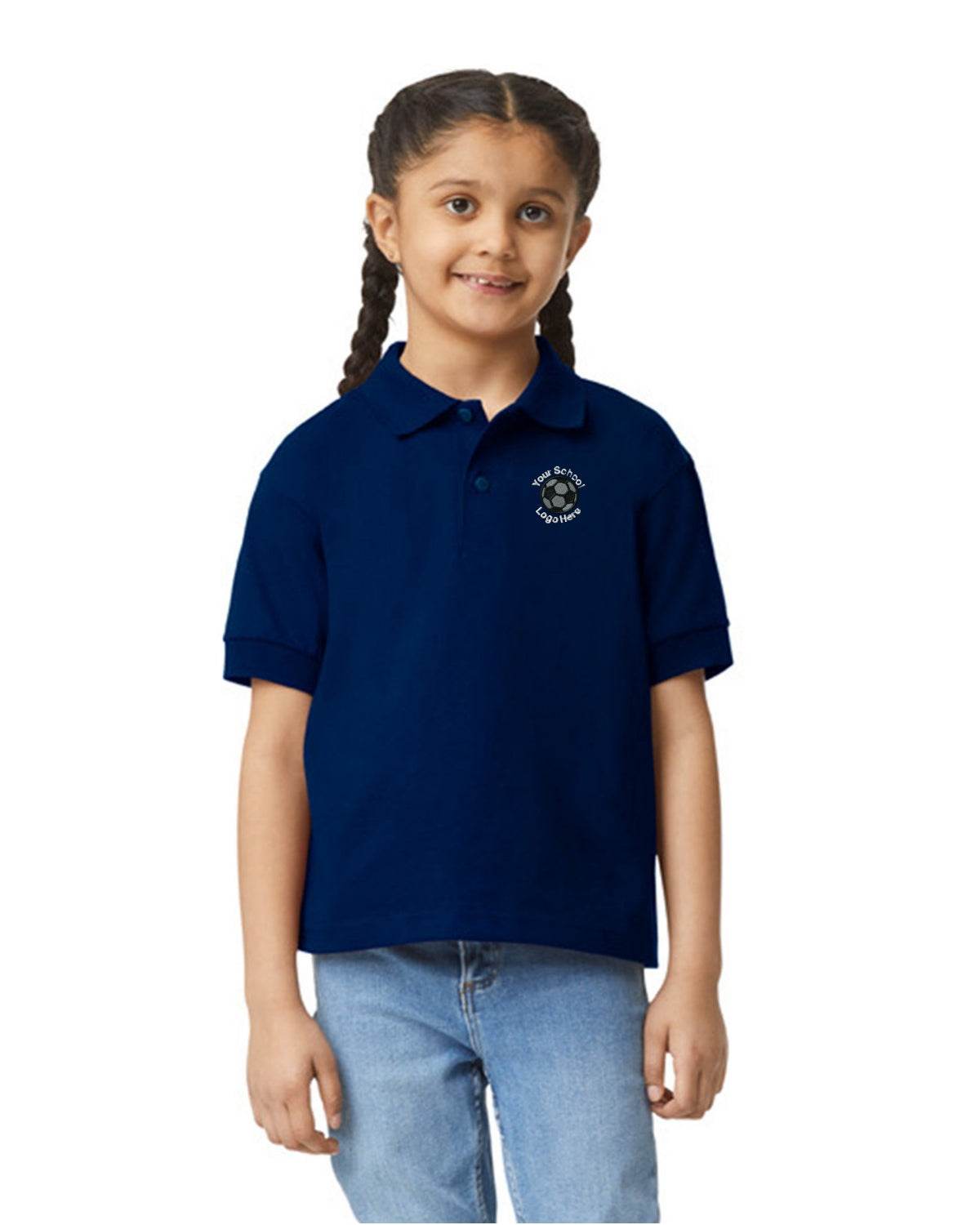 Kids School Shirts Custom Personalized Polos 5-Pack Back To School - navy 