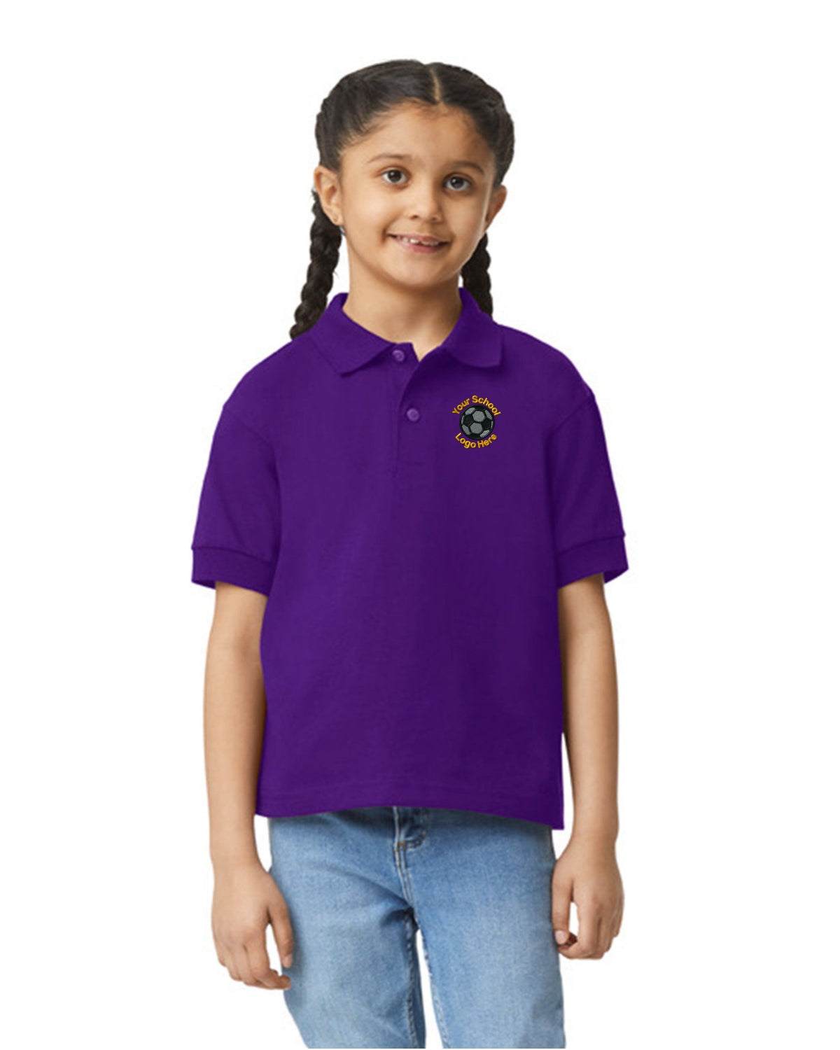 Kids School Shirts Custom Personalized Polos 5-Pack Back To School - purple