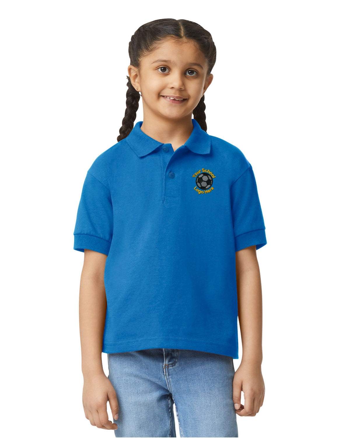 Kids School Shirts Custom Personalized Polos 5-Pack Back To School - royal blue