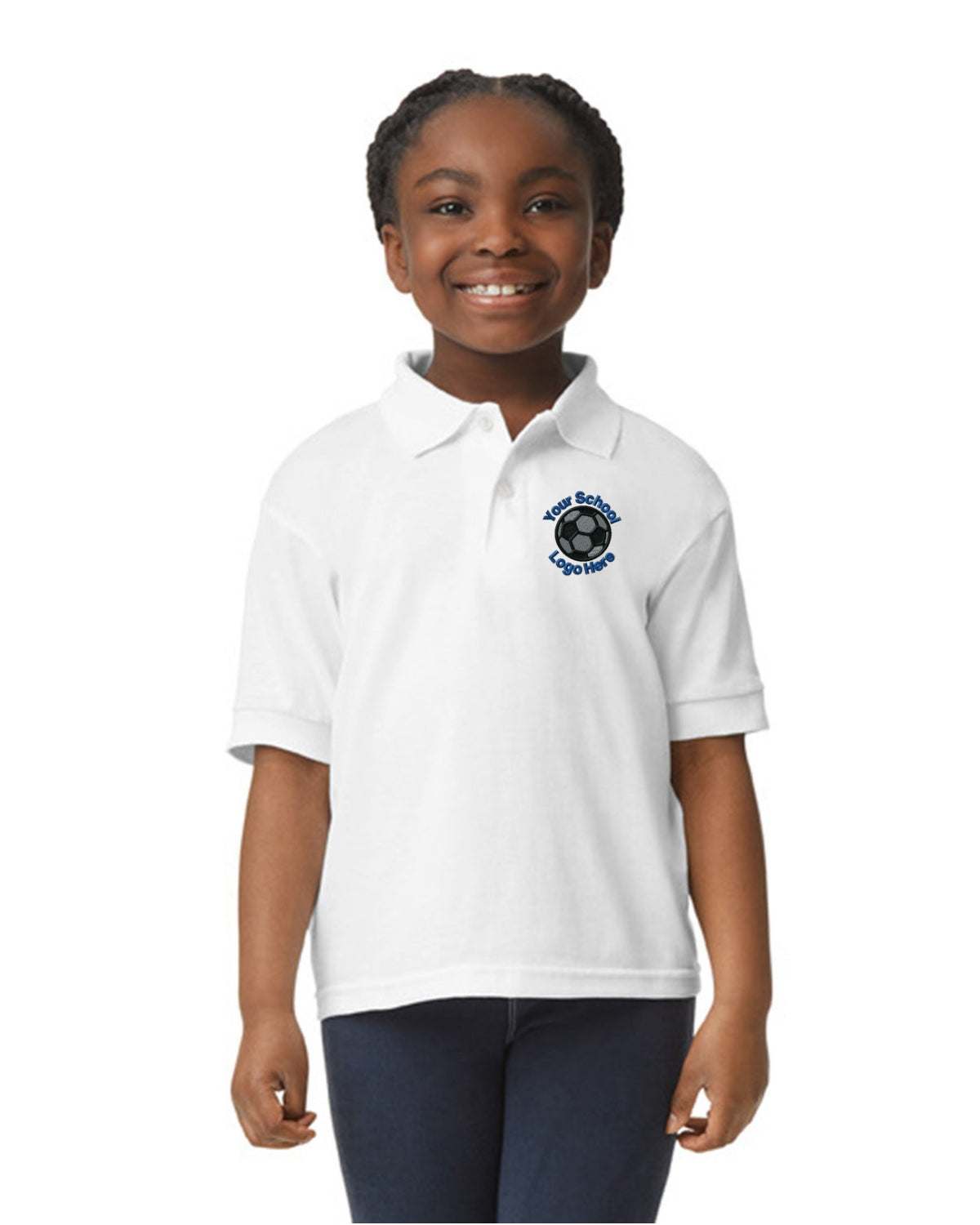 Kids School Shirts Custom Personalized Polos 5-Pack Back To School - white