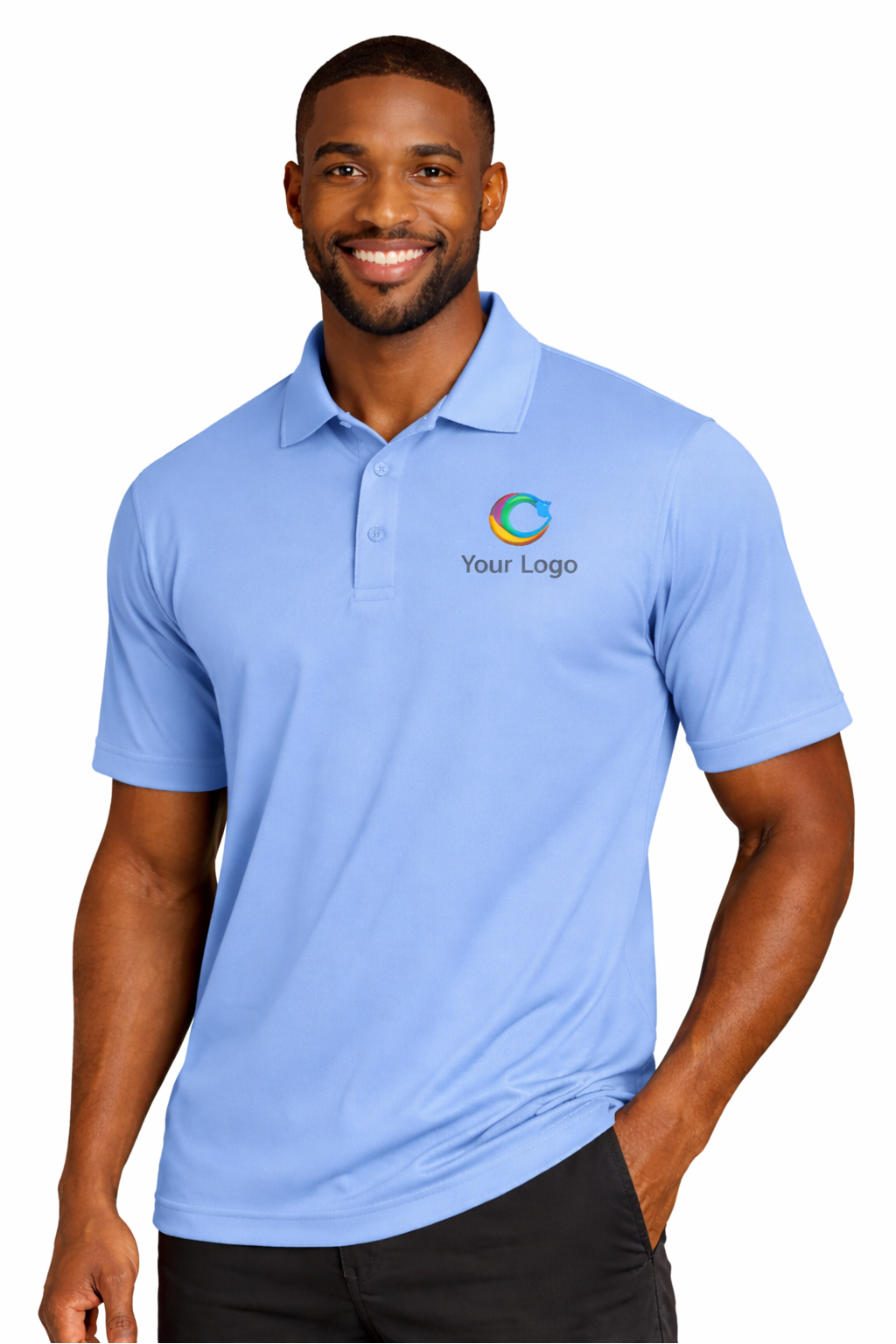 Custom Dry-Fit Polo Shirts Your Business Logo Embroidered 12 Pack