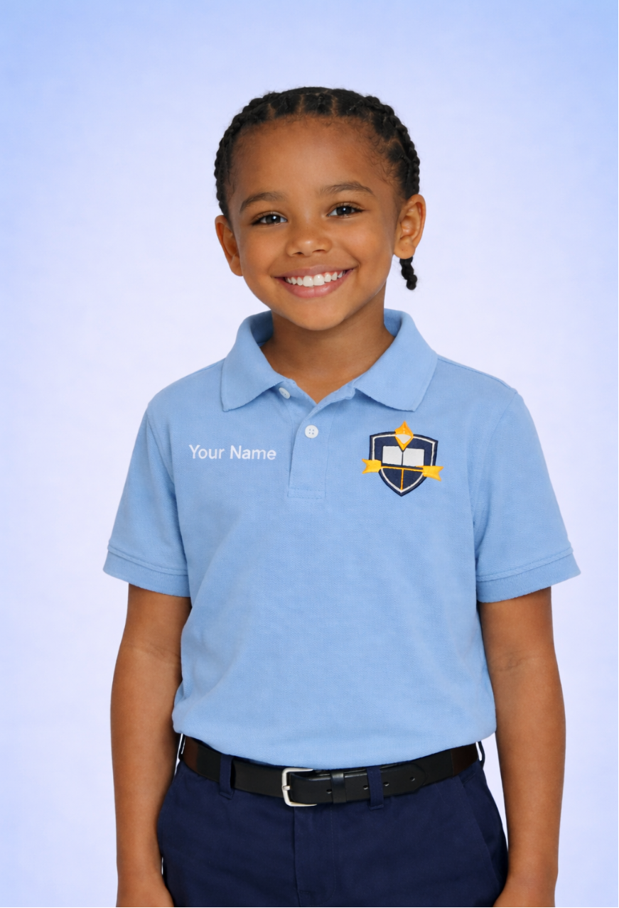Kids Polo Shirts Custom Logo & Name Embroidered 3-Pack